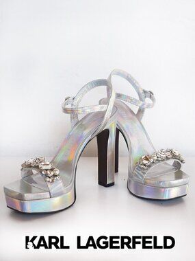 Karl Lagerfeld Paris Jewel Platform Sandal